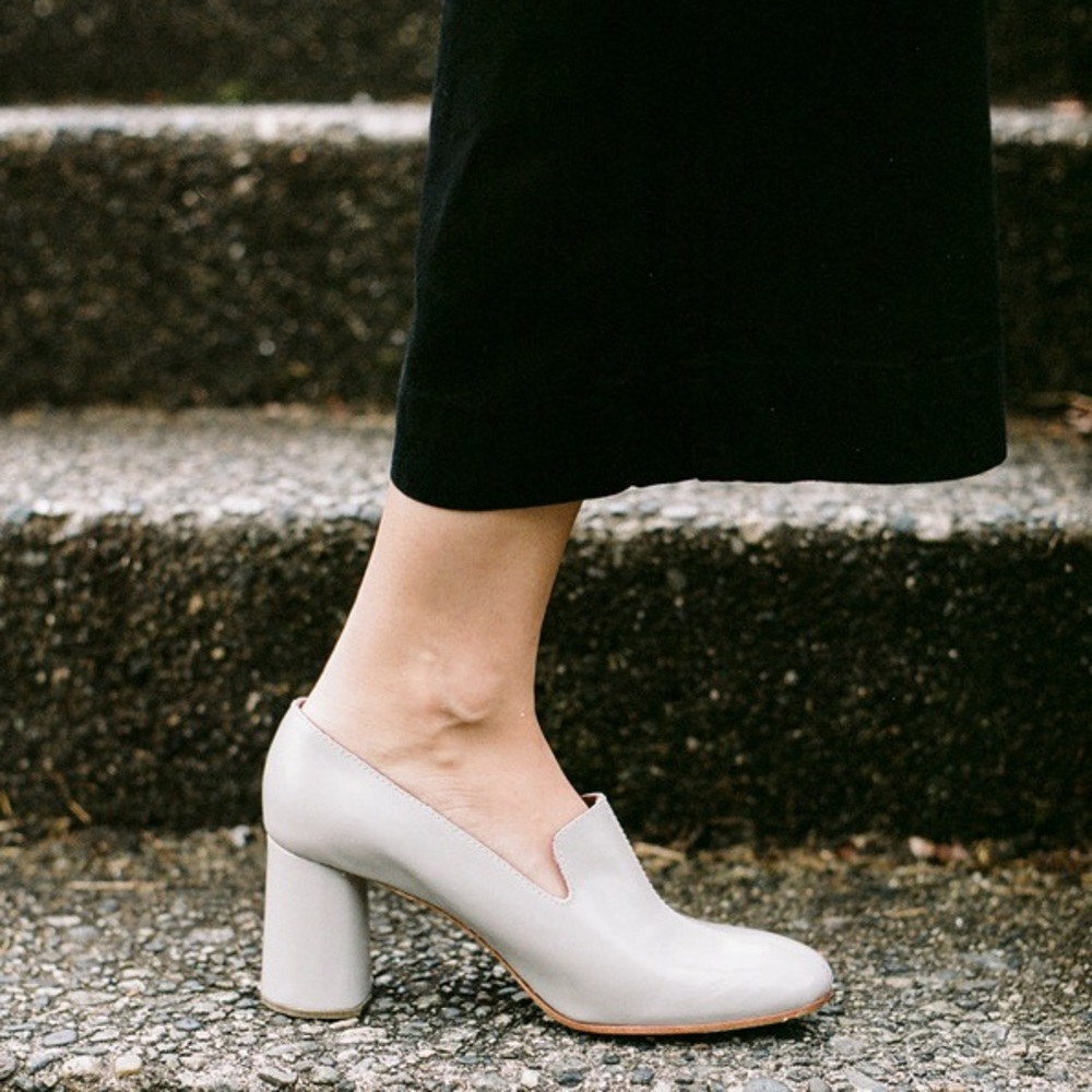 Rachel Comey Light Gray Block Heel Loafers